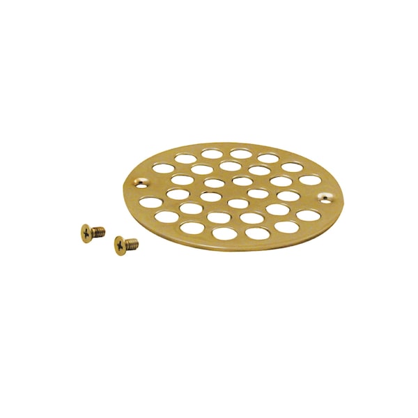 Westbrass 4" Brass Shower Drain Cover, Polished Brass D3192-03 - main